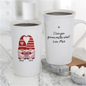 Gnome Personalized Valentines Day Latte Mug 16 oz.- White - 35856-U