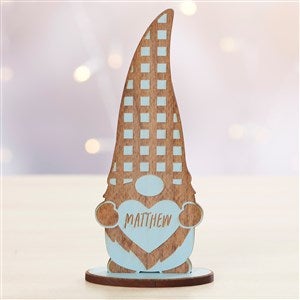 Personalized Blue Stain Wood Valentine's Day Gnome - 35858-B