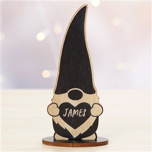Personalized Black Stain Wood Valentines Day Gnome - 35858-BL