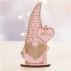 Personalized Pink Stain Wood Valentines Day Gnome - 35858-P