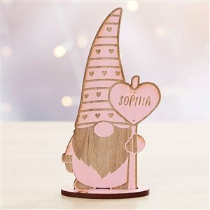 Personalized Pink Stain Wood Valentine's Day Gnome - 35858-P