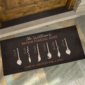 Family Broom Personalized Halloween Oversized Doormat - 24x48 - 35894-O