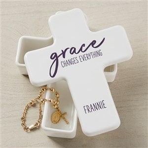 Grace Spiritual Quote Personalized Cross Box - 35914-G