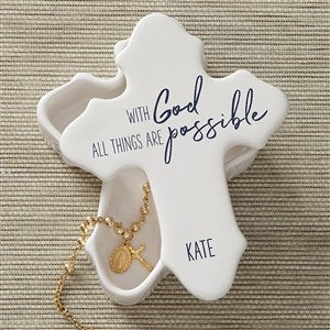 All Things Possible Spiritual Quote Personalized Cross Box - 35914-A