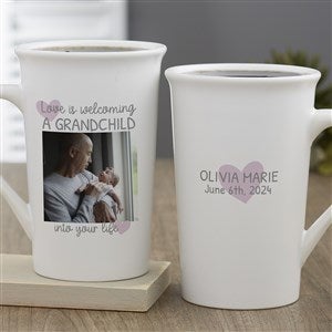 Love Is Welcoming A Grandchild Personalized Latte Mug 16 oz.- White - 35921-U