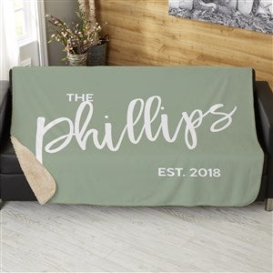 Bold Family Name Personalized 50x60 Sherpa Blanket - 35934-S