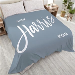 Bold Family Name Personalized 90x108 Plush King Blanket - 35934-King