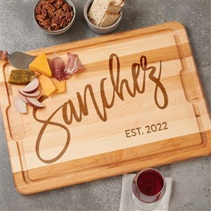 Personalized Maple Cutting Board - Bold Family Name - 15x21 - 35935-XL