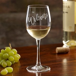 Bold Family Name Personalized 12oz White Wine Glass - 35939-WN