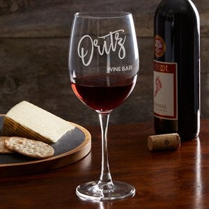 Bold Family Name Personalized Red Wine Glass - 35939-RN
