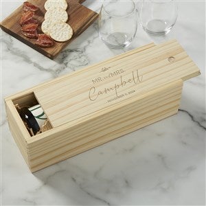 Natural Love Wedding Personalized Wood Wine Box - 35957