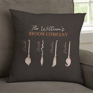 Family Broom Personalized Halloween 14 Throw Pillow - 35961-S