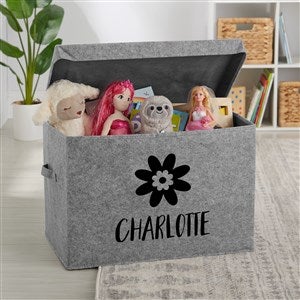 Watercolor Brights Flower Personalized Felt Toy Box - 36030-F