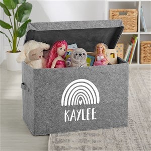 Watercolor Brights Rainbow Personalized Felt Toy Box - 36030-R