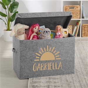 Watercolor Brights Sunshine Personalized Felt Toy Box - 36030-S