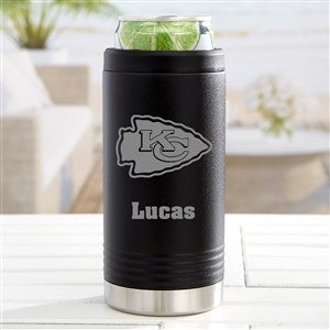 NFL Kansas City Chiefs Personalized Insulated Skinny Can Holder- Black - 36033