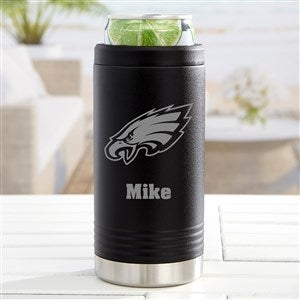 NFL Philadelphia Eagles Personalized Insulated Skinny Can Holder- Black - 36046
