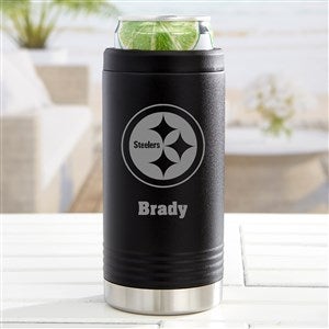 NFL Pittsburgh Steelers Personalized Insulated Skinny Can Holder- Black - 36047