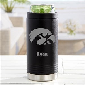 NCAA Iowa Hawkeyes Personalized Insulated Skinny Can Holder- Black - 36058