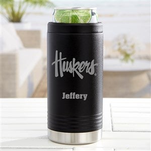 NCAA Nebraska Cornhuskers Personalized Insulated Skinny Can Holder- Black - 36077