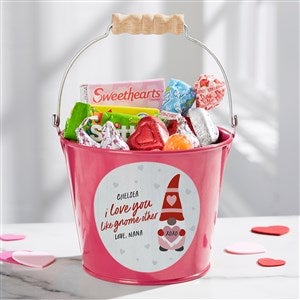 Gnome Personalized Mini Treat Bucket - Pink - 36078-P