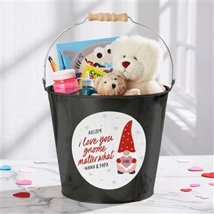 Gnome Personalized Large Treat Bucket - Black - 36078-BL