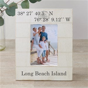 Latitude  Longitude Personalized Shiplap Frame- 4x6 Vertical - 36090-4x6V
