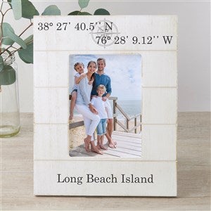 Latitude  Longitude Personalized Shiplap Frame- 5x7 Vertical - 36090-5x7V