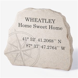 Latitude  Longitude Personalized Standing Garden Stone - 36091