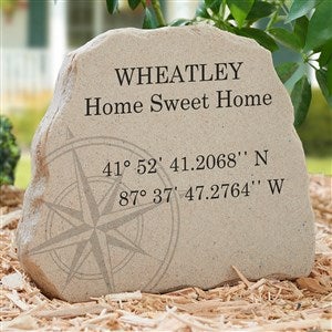 Latitude & Longitude Personalized Standing Garden Stone - 36091