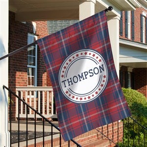 Patriotic Plaid Personalized House Flag - 36093