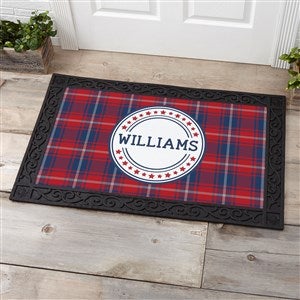 Patriotic Plaid Personalized Doormat- 20x35 - 36094-M