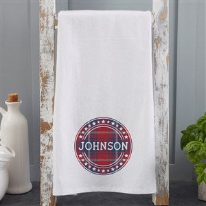 Patriotic Plaid Personalized Flour Sack Towel - 36098