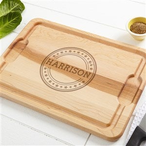 Patriotic Plaid Personalized Hardwood Cutting Board- 12x17 - 36103