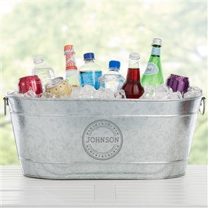 Patriotic Plaid Personalized Galvanized Beverage Tub - 36105