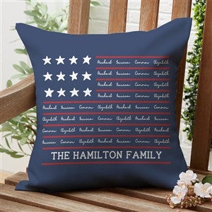 Family Name Flag  Personalized Outdoor Throw Pillow- 16”x 16” - 36106-S