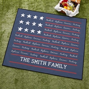 Family Name Flag Personalized Picnic Blanket - 36109