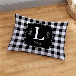 Black & White Buffalo Check Personalized 22x30 Floor Pillow - 36143-S