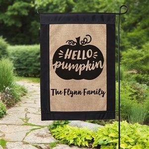 Hello Pumpkin Personalized Burlap Garden Flag - 36237