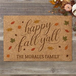 Happy Fall Yall Personalized 18x27 Synthetic Coir Doormat - 36251