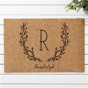 Farmhouse Floral Personalized 18x27 Synthetic Coir Doormat - 36256