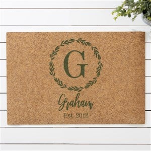 Laurel Monogram Personalized 18x27 Synthetic Coir Doormat - 36257