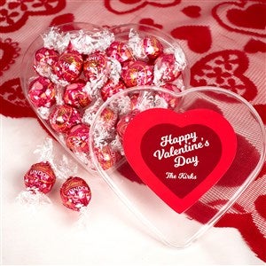 Happy Valentines Day Personalized Heart with Lindor Truffles - 36288D