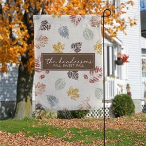 Stamped Leaves Personalized Garden Flag - 36321