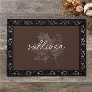 Stamped Leaves Personalized Doormat- 18x27 - 36357-S