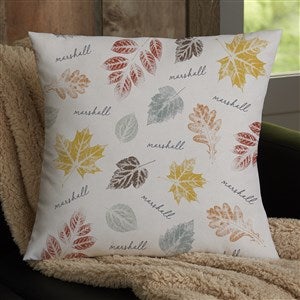 Stamped Leaves Personalized 18 Throw Pillow - 36359-L