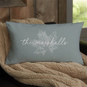 Stamped Leaves Personalized Lumbar Throw Pillow - 36359-LB