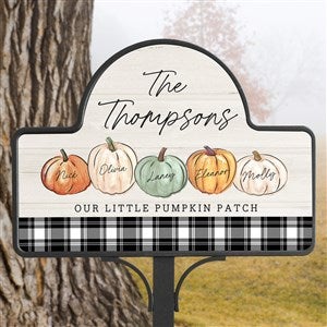 Fall Family Pumpkins Personalized Magnetic Garden Sign - 36366