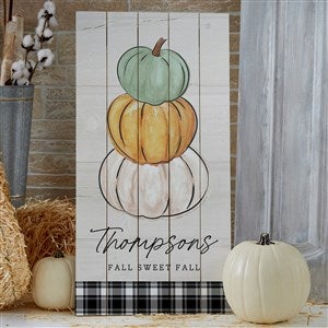 Fall Family Pumpkins Personalized Standing Wood Sign - 36368