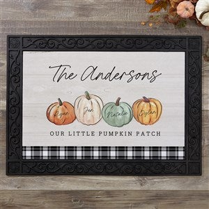 Fall Family Pumpkins Personalized Doormat-18x27 - 36370
